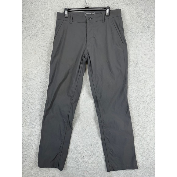 Eddie Bauer Travex Mens Hiking Pants 32X32 Gray Nylon Blend Stretch Flat Front‎
